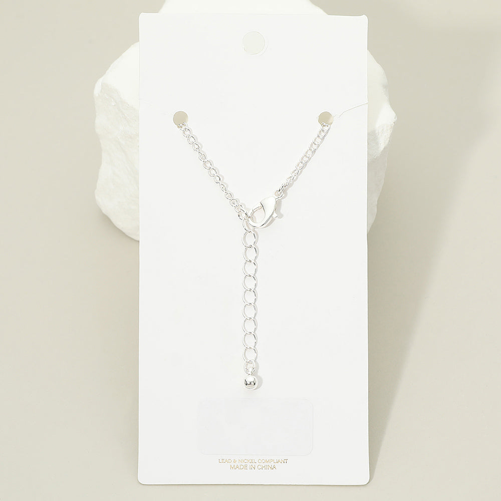 Butterfly Sea Glass Pearl Charm Station Anklet