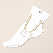 Beaded Accent Layered Chain Anklet