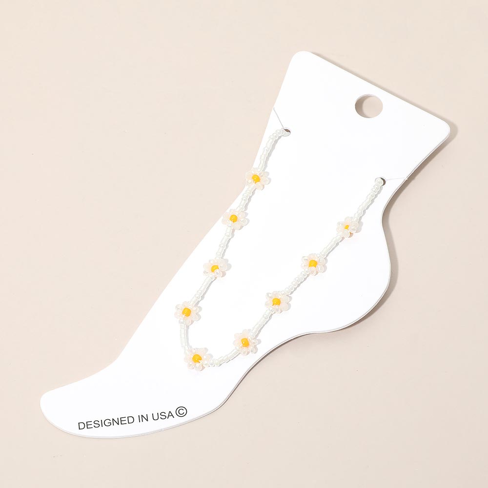 Flower Faceted Beaded Anklet