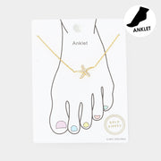 Gold Dipped CZ Starfish Charm Anklet