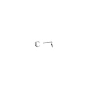 14k White Gold CZ Initial C Stud Earrings