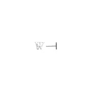14k White Gold CZ Initial W Stud Earrings