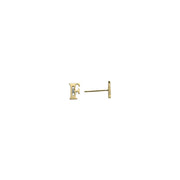 14k Yellow Gold CZ Initial F Stud Earrings