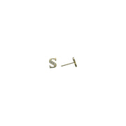 14k Yellow Gold CZ Initial S Stud Earrings