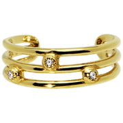 Solid 14k Yellow Gold .03 Carat Genuine Diamond Toe Ring