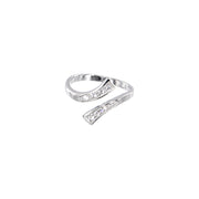 Solid 14k White Gold .08 Carat Genuine Diamond Paved Toe Ring