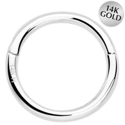 14k Solid White Gold Hinged Segment Ring Elegance 18G 5/16