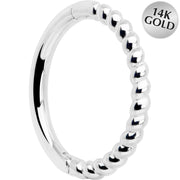 14k Solid White Gold Hinged Segment Ring Forward Facing Twisted 18G 5/16