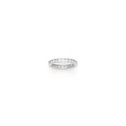 Solid 14k White Gold Cubic Zirconia Eternity Toe Ring - Size 4.5