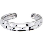 Solid 14k White Gold Diamond Cut Band Toe Ring