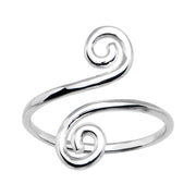 Solid 14k White Gold Scrolled Toe Ring