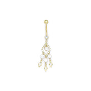 16G Solid 14k Yellow Gold Expressions Chandelier Belly Ring