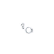 14k White Gold CZ Dolphin Huggy Earrings