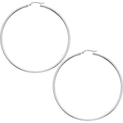 925 Sterling Silver 2 Inch Hoop Earrings