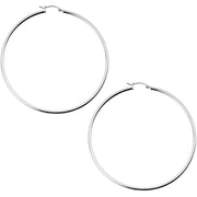 925 Sterling Silver 2 1/2 Inch Hoop Earrings