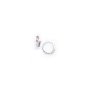14k White Gold Pink CZ Square Huggy Earrings