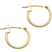 14K Yellow Gold 1.5mm 1/2 Inch Hoop Earrings