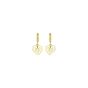 14k Yellow Gold CZ Cutout Heart Huggy Earrings