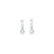 Sterling Silver 2mm CZ Cube Huggy Earrings