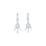 Sterling Silver CZ Elegance Chandelier Huggy Earrings