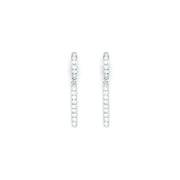 Sterling Silver Classic CZ Drop Huggy Earrings