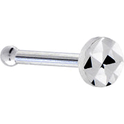 Solid 14K White Gold Textured Flat Disc Nose Bone