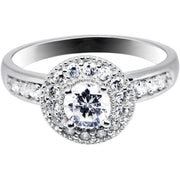 Sterling Silver Round Cubic Zirconia Ring -.80 ct tw