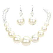 Faceted Beaded Chunky Pearl Necklace