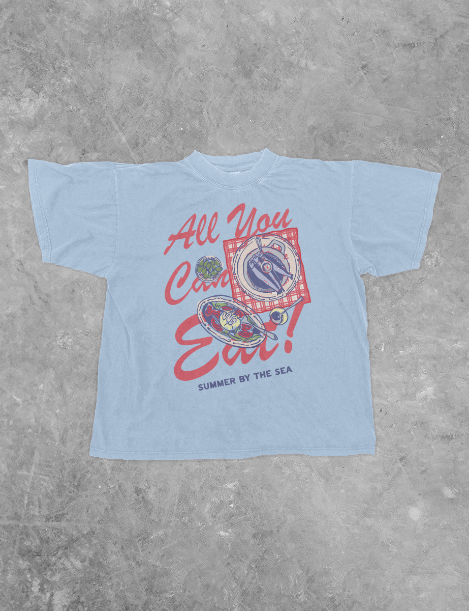 Underground Original Design: All You Can Eat,  Summer BC Boxy Cotton T-Shirt