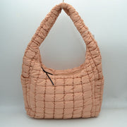 Quilted Puffer Hobo Shoulder Bag with Side Slip Pockets