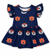 Auburn Blue Aubie S/S Flutter Twirl Bodysuit