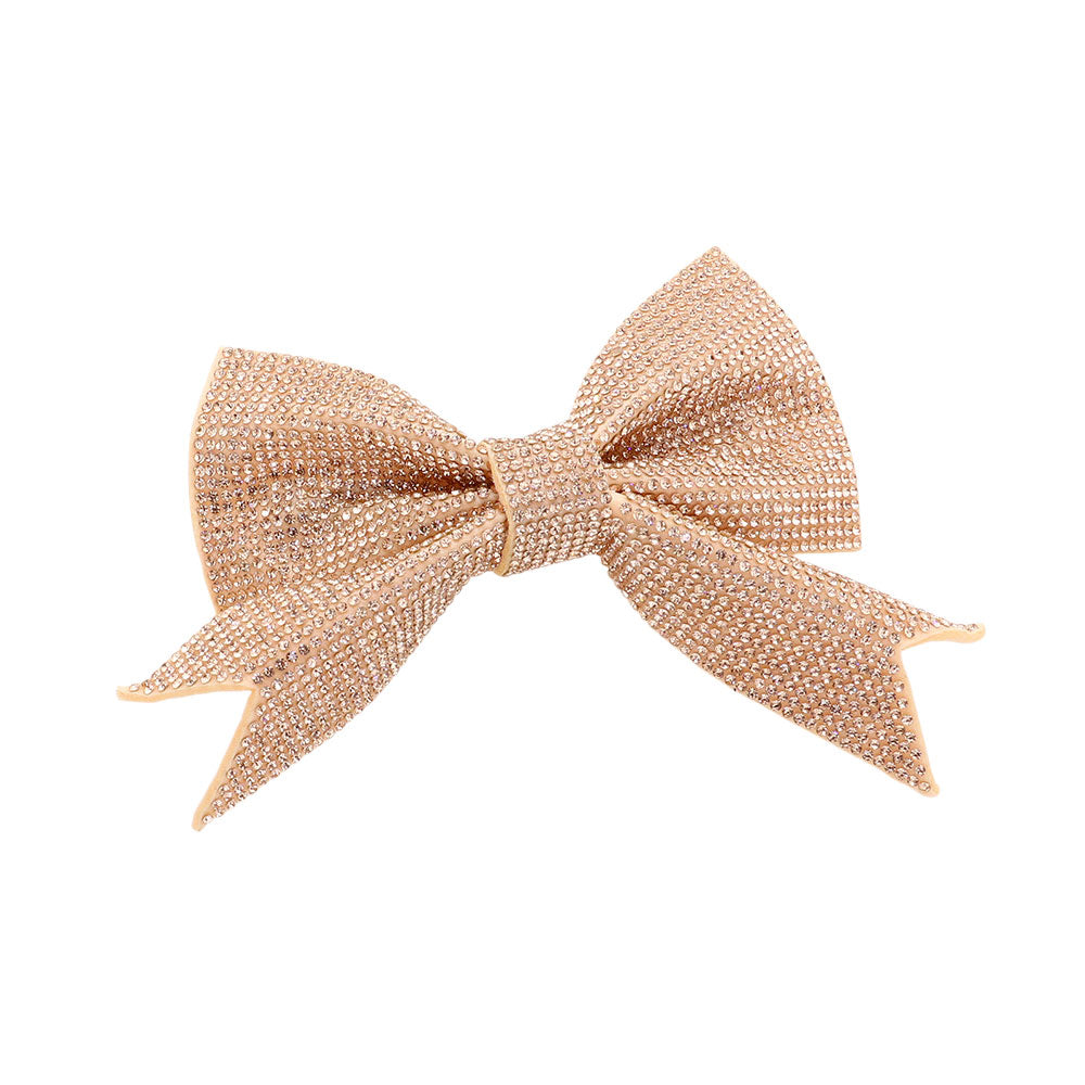 Sparkly Bling Stone Bow Hair Barrette