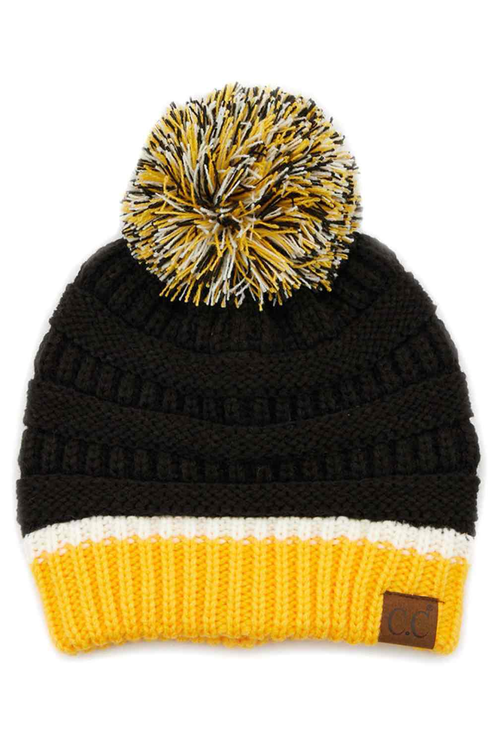 C.C Teal Color Ribbed Beanie With Pom