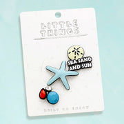 3PCS - Starfish Sand Dollar Sea and Sun Brooch set