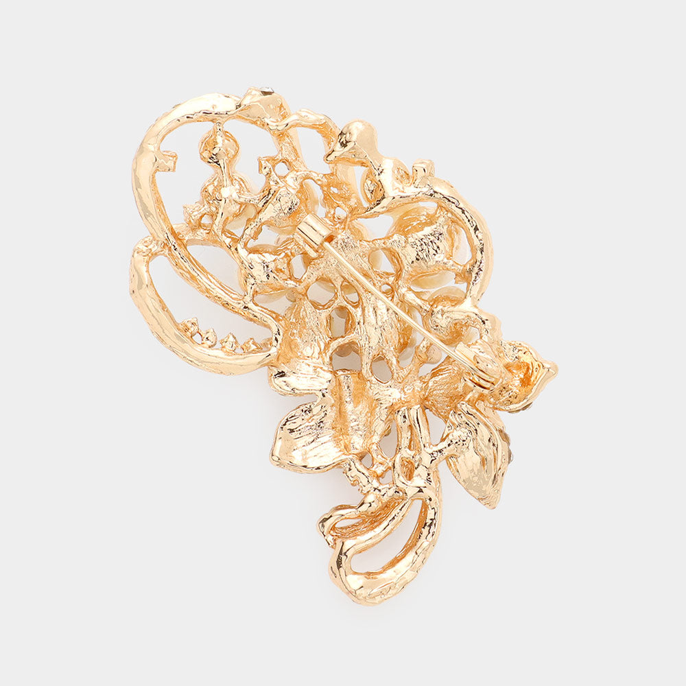 Pearl Embellished Bouquet Pin Brooch
