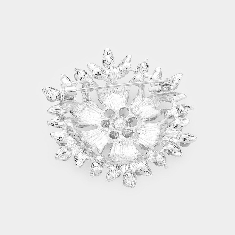 Bubble Stone Cluster Snowflake Pin Brooch