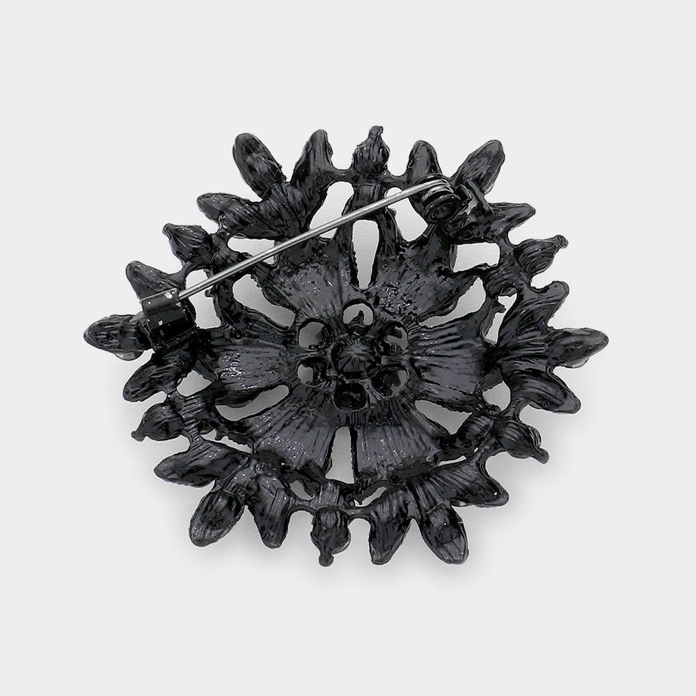Bubble Stone Cluster Snowflake Pin Brooch