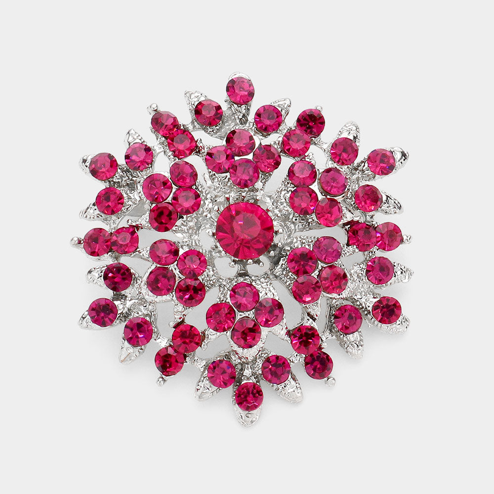 Bubble Stone Cluster Snowflake Pin Brooch