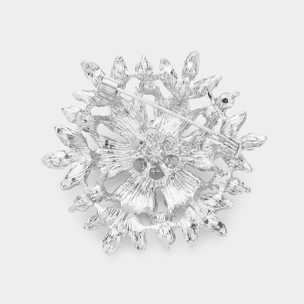 Bubble Stone Cluster Snowflake Pin Brooch