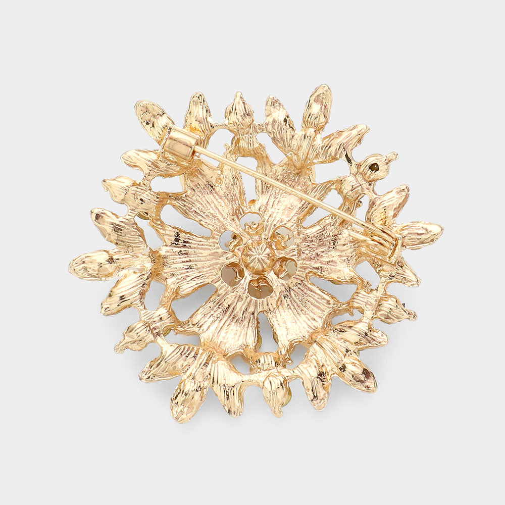 Bubble Stone Cluster Snowflake Pin Brooch