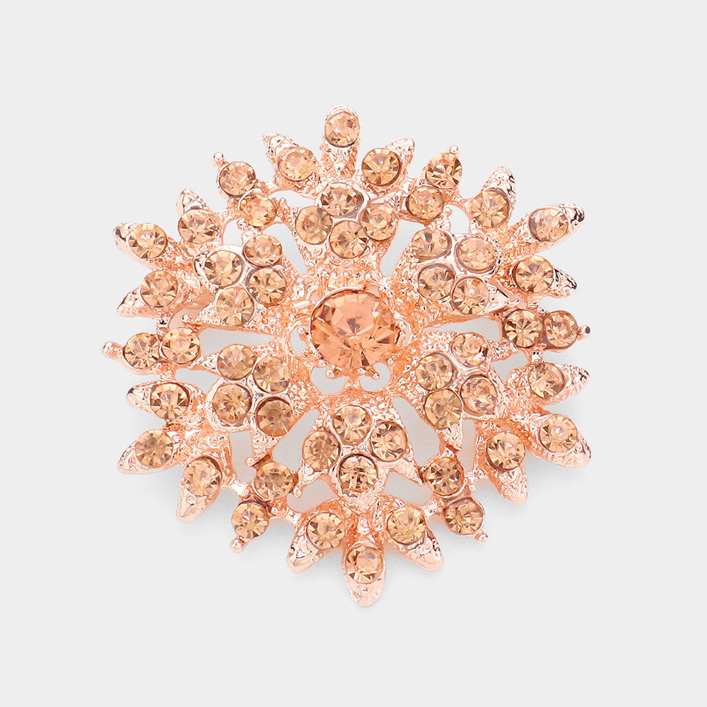 Bubble Stone Cluster Snowflake Pin Brooch