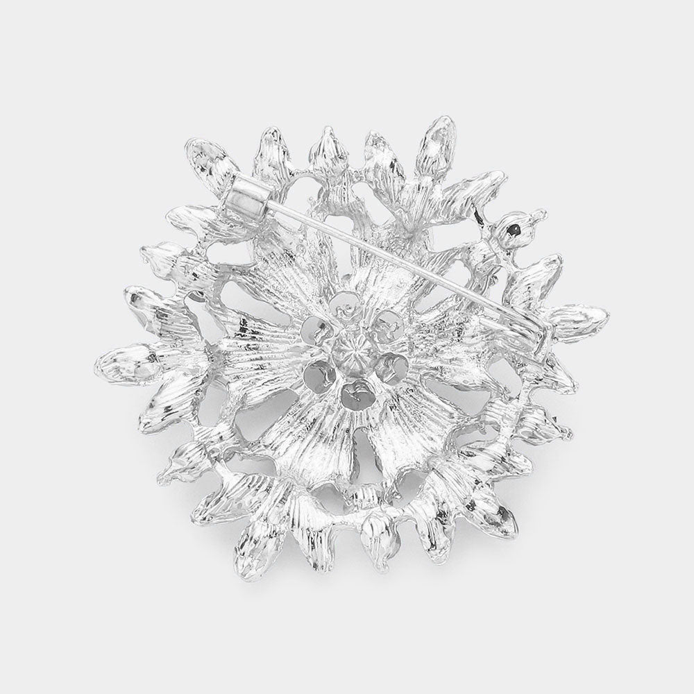 Bubble Stone Cluster Snowflake Pin Brooch
