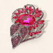 Glass Crystal Flower Stone Brooch / Pendant