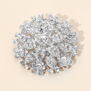 Vintage Floral Crystal Pin Brooch