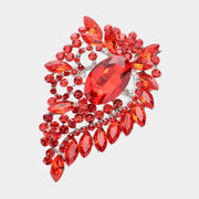 Oval Stone Accented Bouquet Pin Brooch Pendant