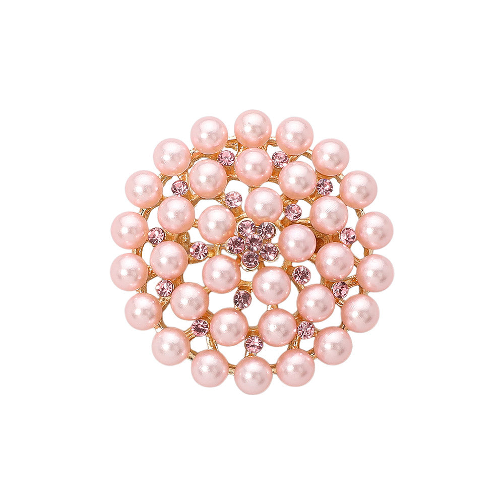Rhinestone Pointed Pearl Pin Brooch / Pendant