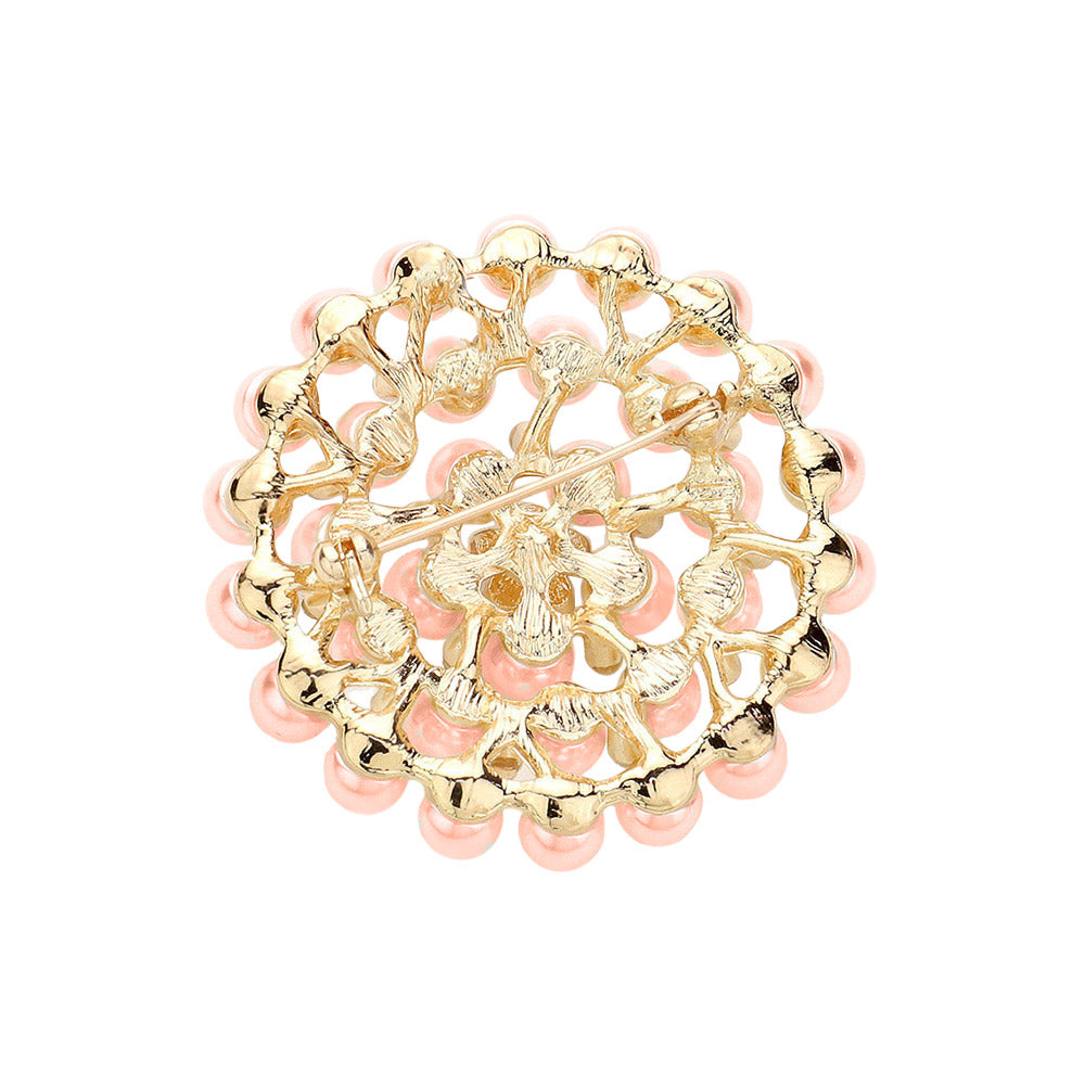 Rhinestone Pointed Pearl Pin Brooch / Pendant