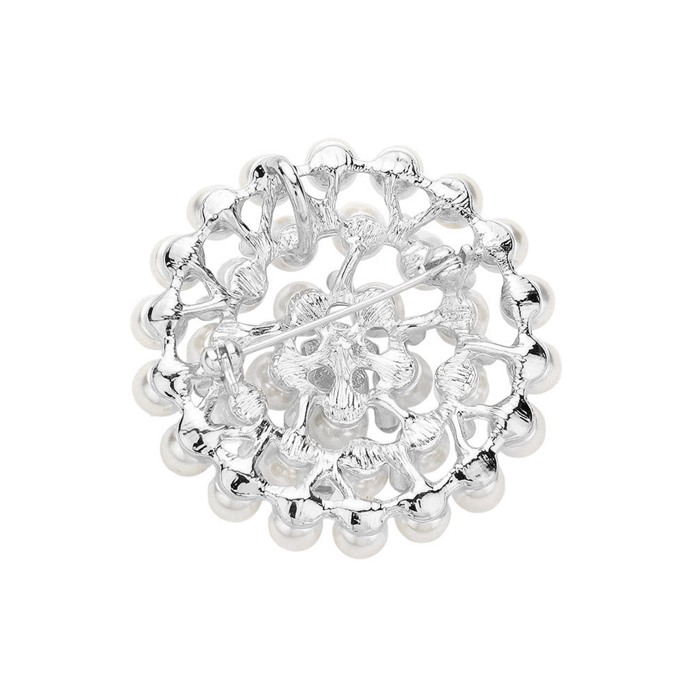 Rhinestone Pointed Pearl Pin Brooch / Pendant