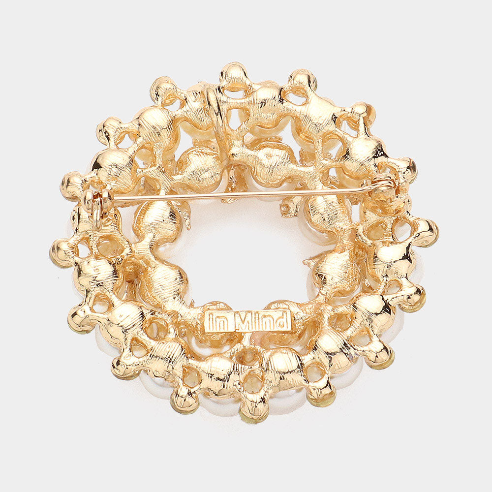 Peal Embellished Pin Brooch