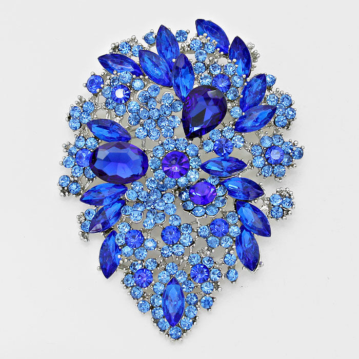 Floral Crystal Rhinestone Pin Brooch